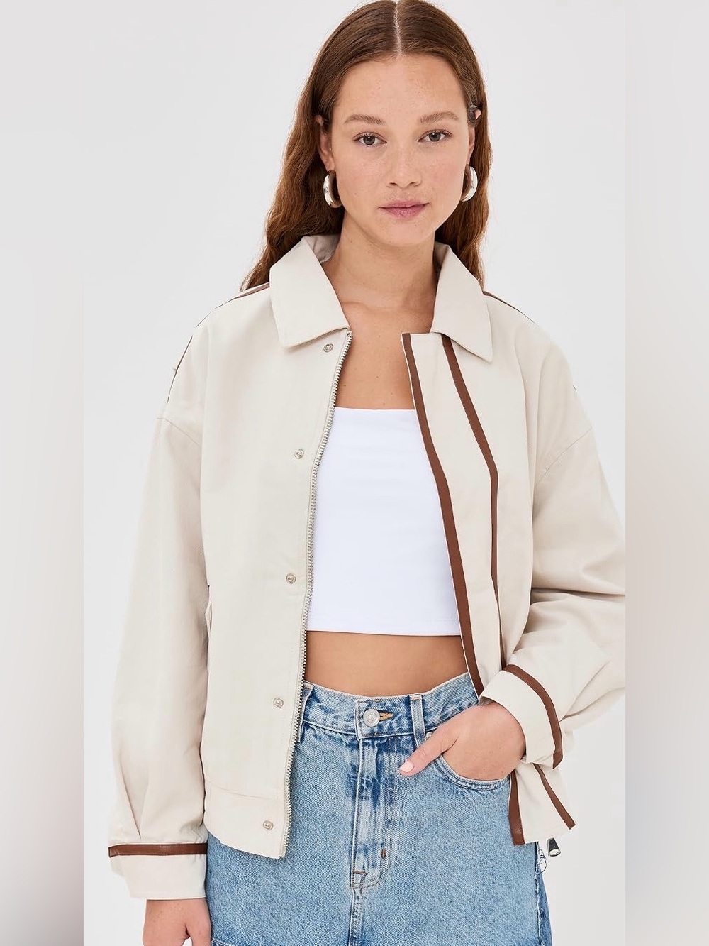 Lioness - Bomber Jacket with Brown Trim